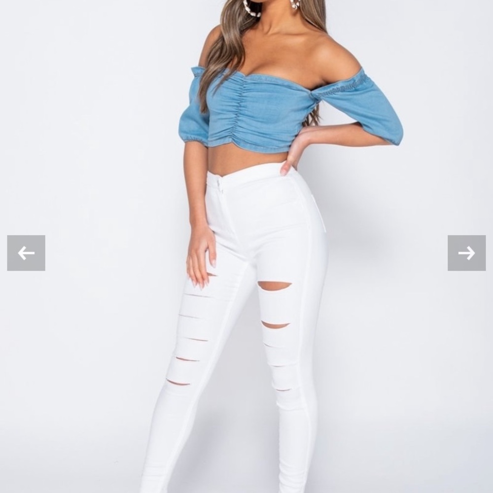 MULTI SLASH HIGH WAISTED JEGGINGS